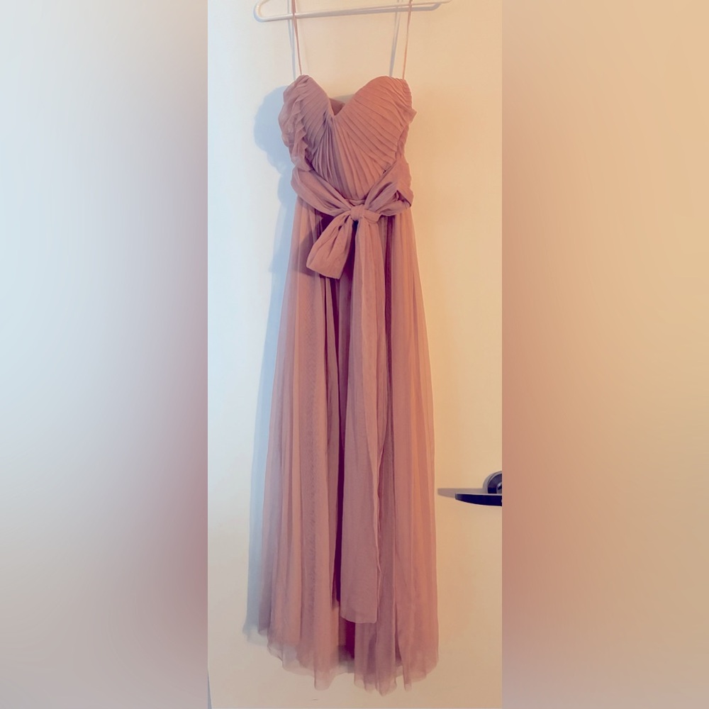 Birdy Grey Rose Pink Evening Gown with Sweetheart Neckline & Convertible Sash